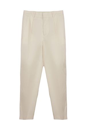 Ivory cotton-blend trousers PT TORINO | CDVSDAZ00STDVD050010